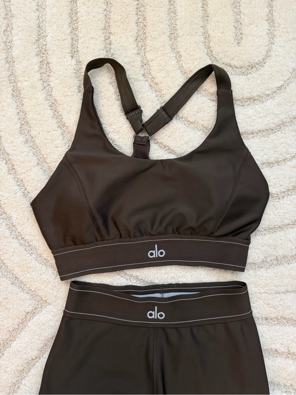 Alo Yoga Espresso Brown Racerback Sports Bra Size Large